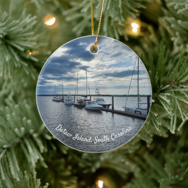 Dataw Island, Beaufort, South Carolina Boats Ceramic Ornament (Tree)