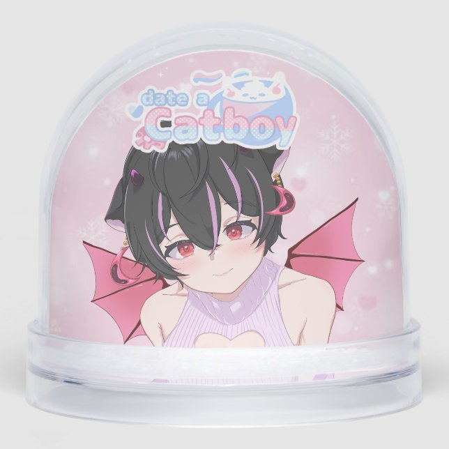 Date A Catboy Official Snowglobe (Front)