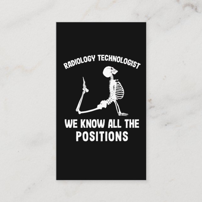 Date A Rad Tech Radiologist Skeleton Radiology Business Card (Front)