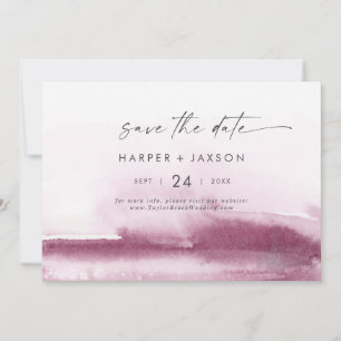Date Aquarelle Moderne   Rouge Horizontale Save The Dat