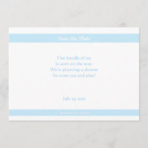 Date Baby shower Save the Dates Bleu