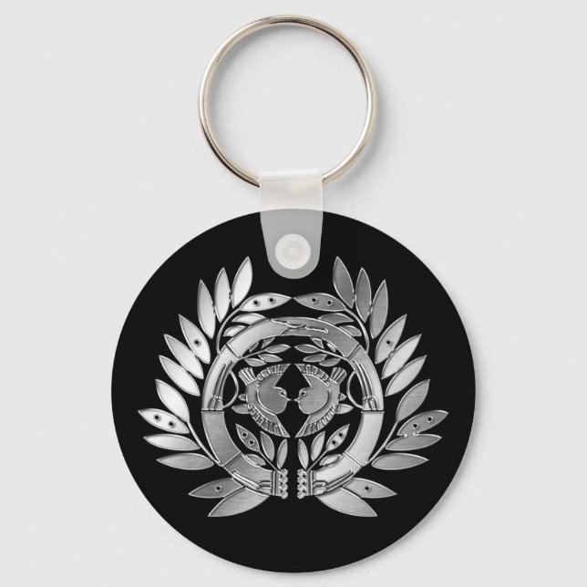 Date Clan Kamon Silver Chrome Keychain (Front)
