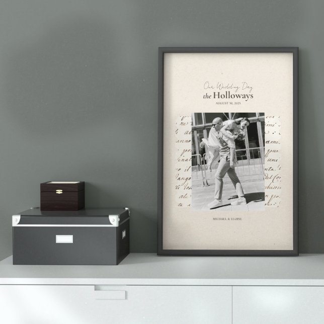 Date de mariage personnalisée Mémorabilia photo Im (Capture your wedding date with this framed art print!)