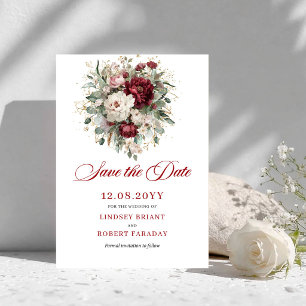 Date Faire tenue de soirée bordeaux Floral Save The Dat