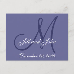 Date, First Names, Initial Monogram Save the Date Announcement Postcard