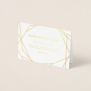 Date Ideas Asymmetrical Geometric Wedding Decor Foil Card