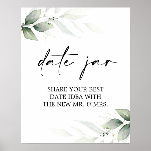 Date Jar Bridal Shower sign (Front)