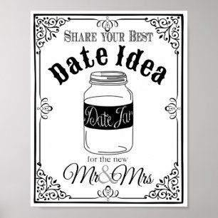 date jar wedding sign wedding or party sign