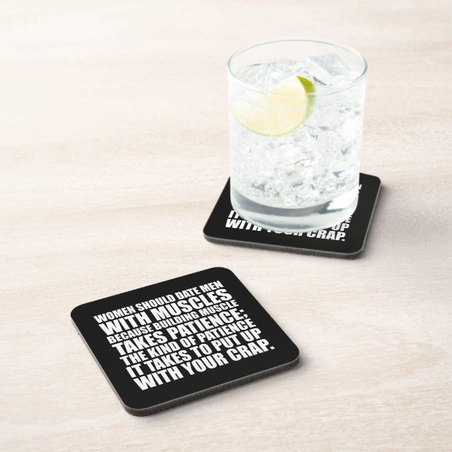Date Men With Muscles - Funny Bodybuilding Coaster (Right Side)