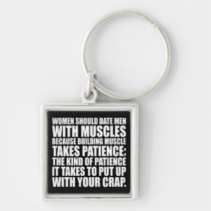 Date Men With Muscles - Funny Bodybuilding Keychain