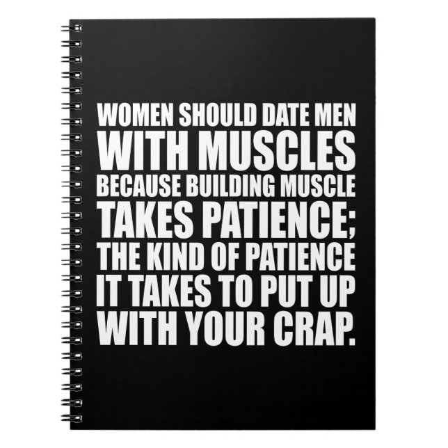 Date Men With Muscles - Funny Bodybuilding Notebook (Front)