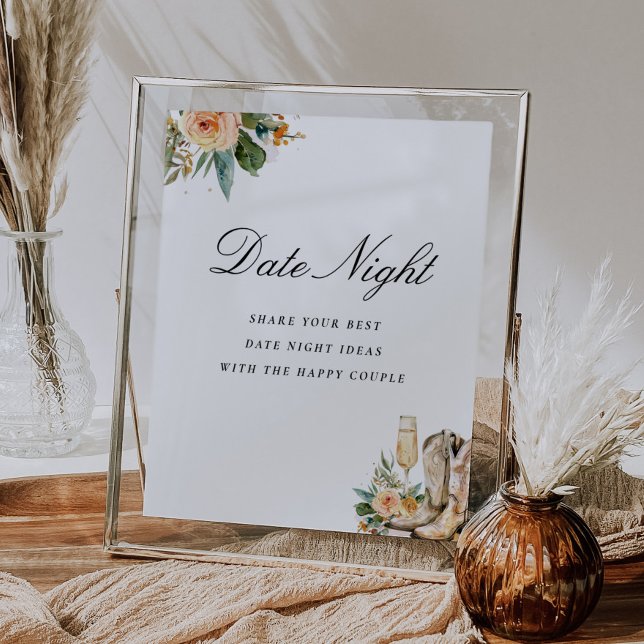 Date Night Boots and Bubbly Bridal Shower Sign (Creator Uploaded)