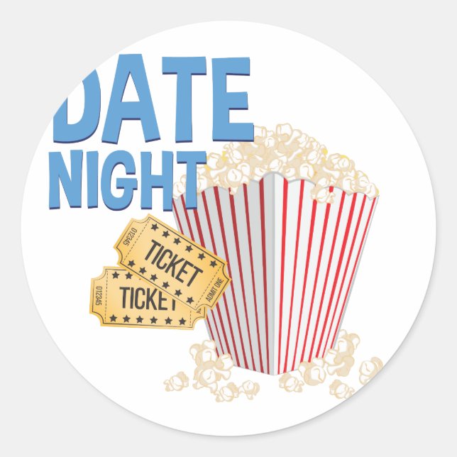 Date Night Classic Round Sticker (Front)