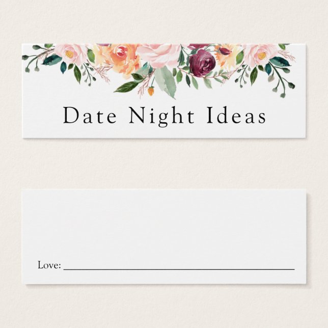 Date Night Idea Tea Time Card (Front & Back)