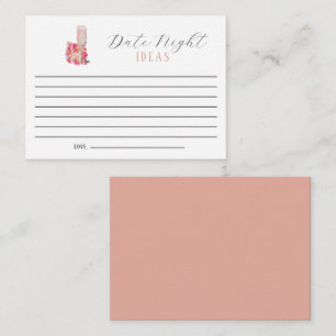 Date Night Ideas Bridal Shower Petals & Prosecco Advice Card