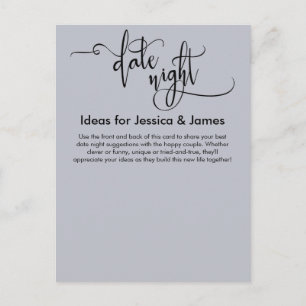 Date Night Ideas Elegant Dusty Blue Advice Card