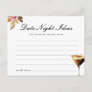 Date Night Ideas Love is Brewing Bridal Shower Enclosure Card