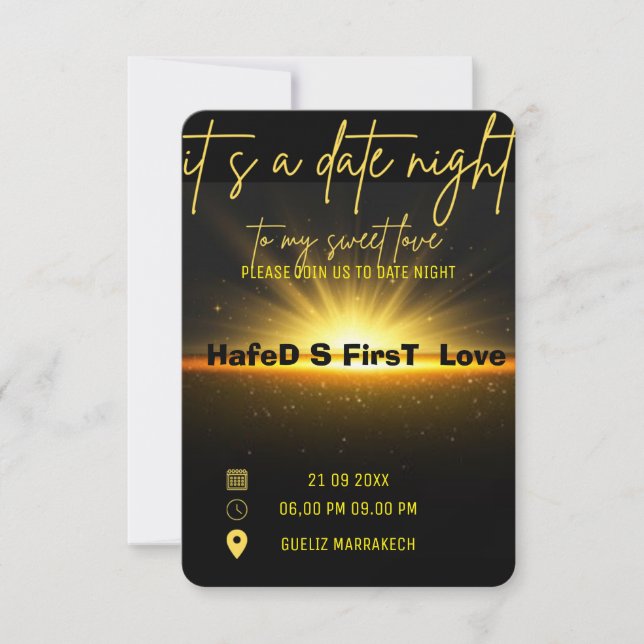 Date Night Invite Dinner Invitation,Date Dinner Te (Front)