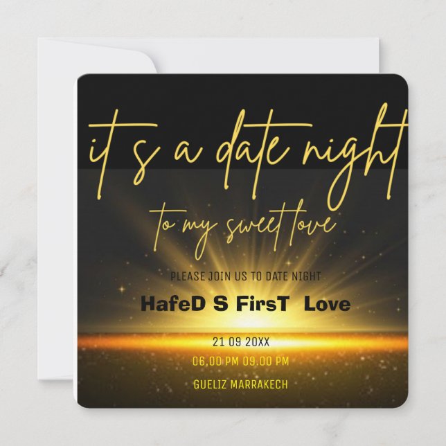 Date Night Invite Dinner Invitation,Date Dinner Te (Front)