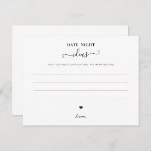 Date Night Jar Sign Wedding Advice Shower Modern Card