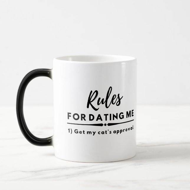  Date Night Shirt, Funny Dating Rules, Cat Rules  Magic Mug (Left)