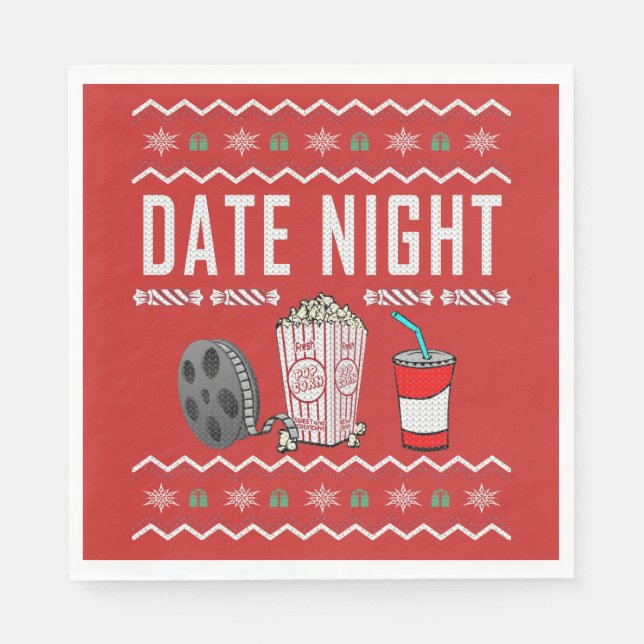 Date Night Ugly Christmas Sweater Napkin (Front)
