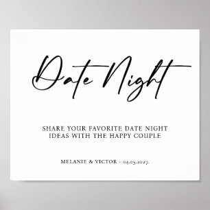 Date Night Wedding Sign Poster