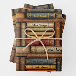 Date Night with a Book Customize Name Birthday Wrapping Paper Sheet