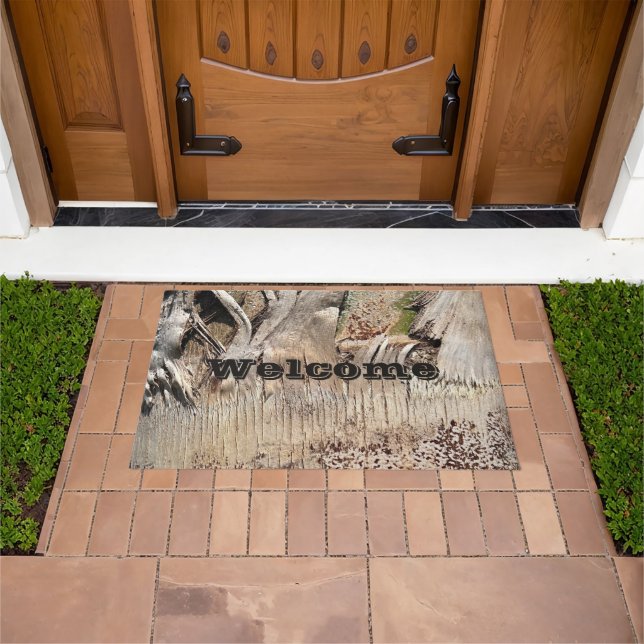 Date Palm Tree Trunk Texture Closeup Photo Image Doormat (Outdoor)