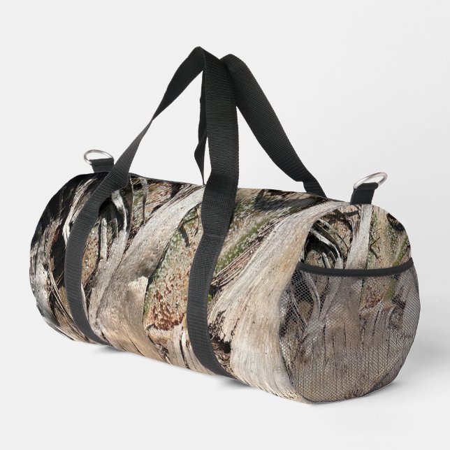 Date Palm Tree Trunk Texture Closeup Photo Image Duffle Bag (Right Corner)