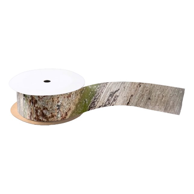 Date Palm Tree Trunk Texture Closeup Photo Image Satin Ribbon (Spool)