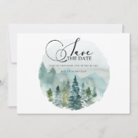 Paysage de montagne aquarelle mariage save the dat