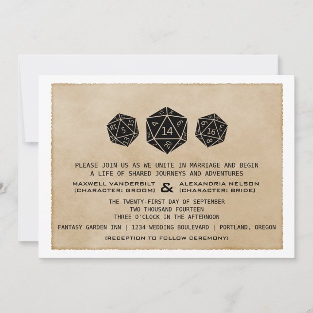 DATE PERSONNALISÉE Noire Invitation Jeu de dés Gru (Devant)