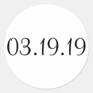 Date simple - Autocollant rond