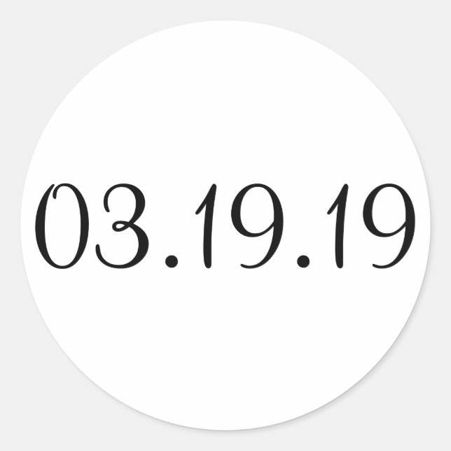 Date simple - Sticker circulaire (Devant)