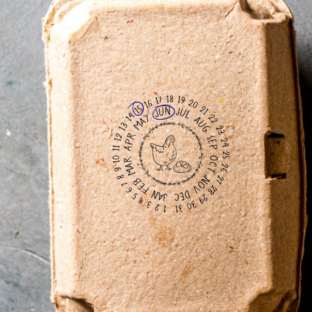 Date The Eggs Were Laid Rubber Box Stamp (Creator Uploaded)