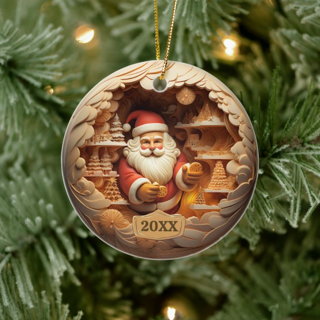 Dated Christmas Santa Claus Ornament (Tree)
