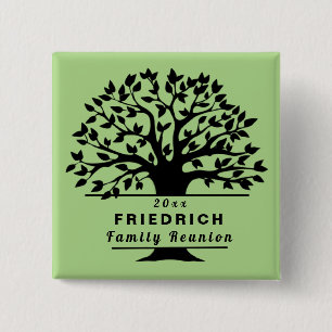 Dated Family Reunion Change Colours Souvenir Gift 2 Inch Square Button