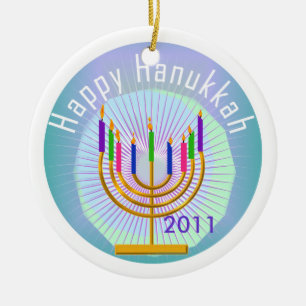Dated Happy Hanukkah Keepsake Ornament