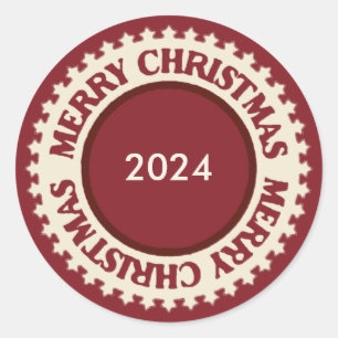 Dated Personalized Christmas  Classic Round Sticker