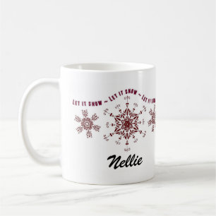 Dated Personalized Snowflake Holiday Mugs