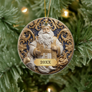 Dated Santa Claus Christmas Ornament