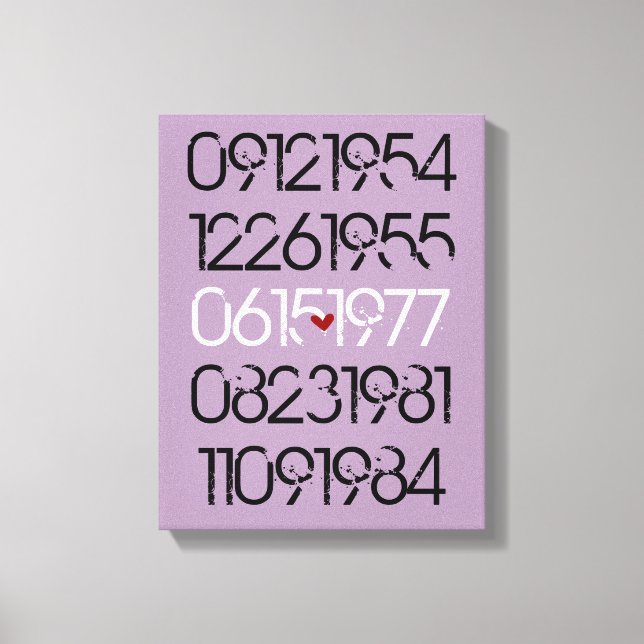 Dated Wall Art - Distressed Style - Wrapped Canvas (Front)