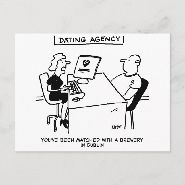 Dating Agency - Matched with a Brewery Postcard (Front)
