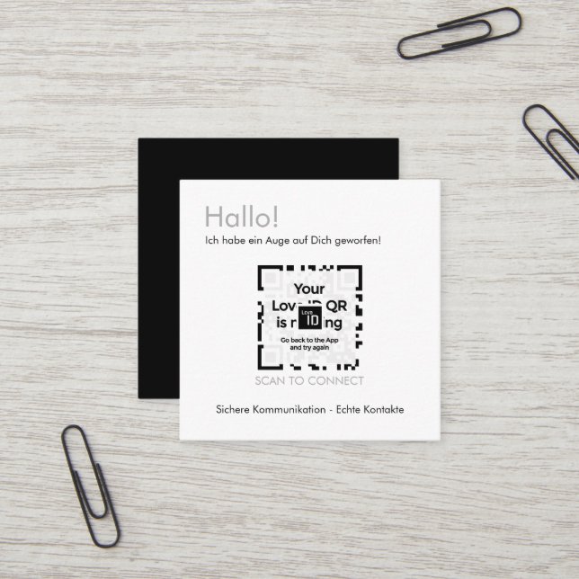 Dating Carte - BLACK - QR - PURE Collection (Devant/Arrière en situation)