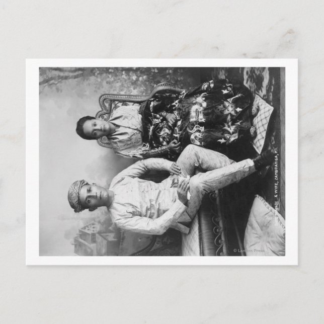 Dato Mandi and Wife in the Philippines Photograp Postcard (Front)