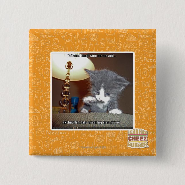 Dats one small step fur me 2 inch square button (Front)