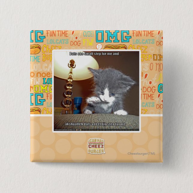 Dats one small step fur me 2 inch square button (Front)