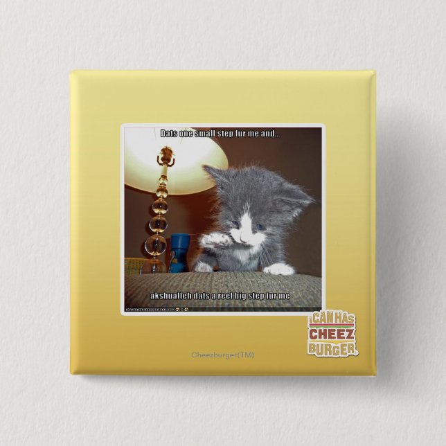 Dats one small step fur me 2 inch square button (Front)