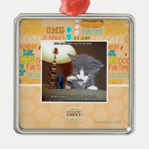 Dats one small step fur me metal ornament